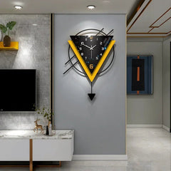 Triangle Shape Modern Metal Wall clock - All India Decor