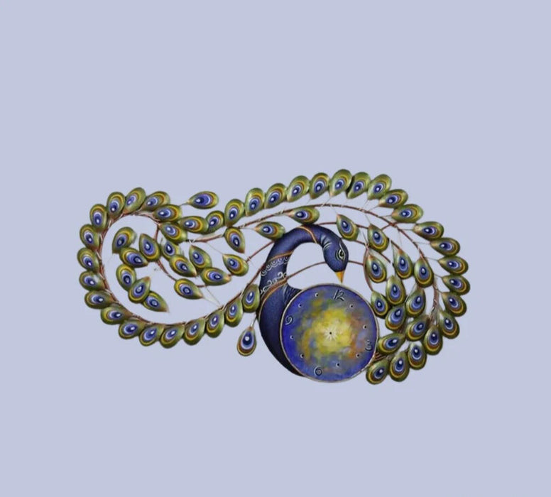 Decorative peacock feather design on a light blue background