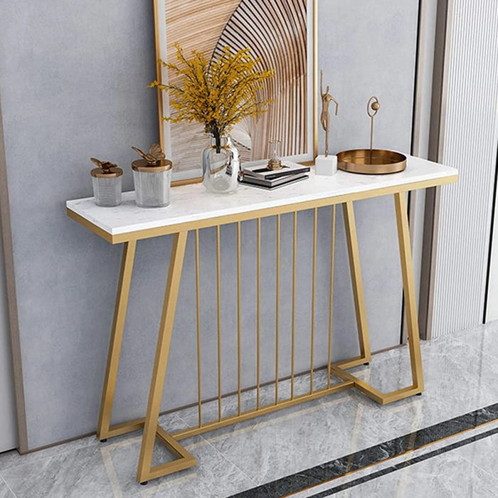 Creative White Marble Top Console Table