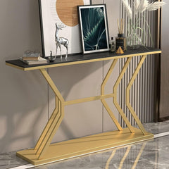 Luxury Black Marble Hallway Console Table - All India Decor