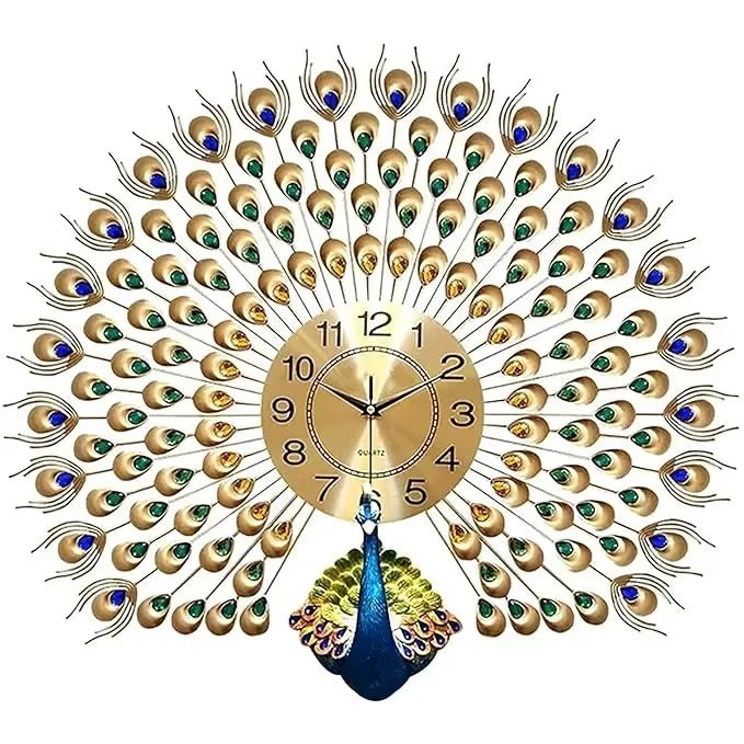 Vintage Peacock Wall Clock - All India Decor