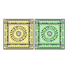 Sinuous Trailed Warli Art Frames - Set Of 2 - All India Decor