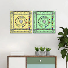Sinuous Trailed Warli Art Frames - Set Of 2 - All India Decor