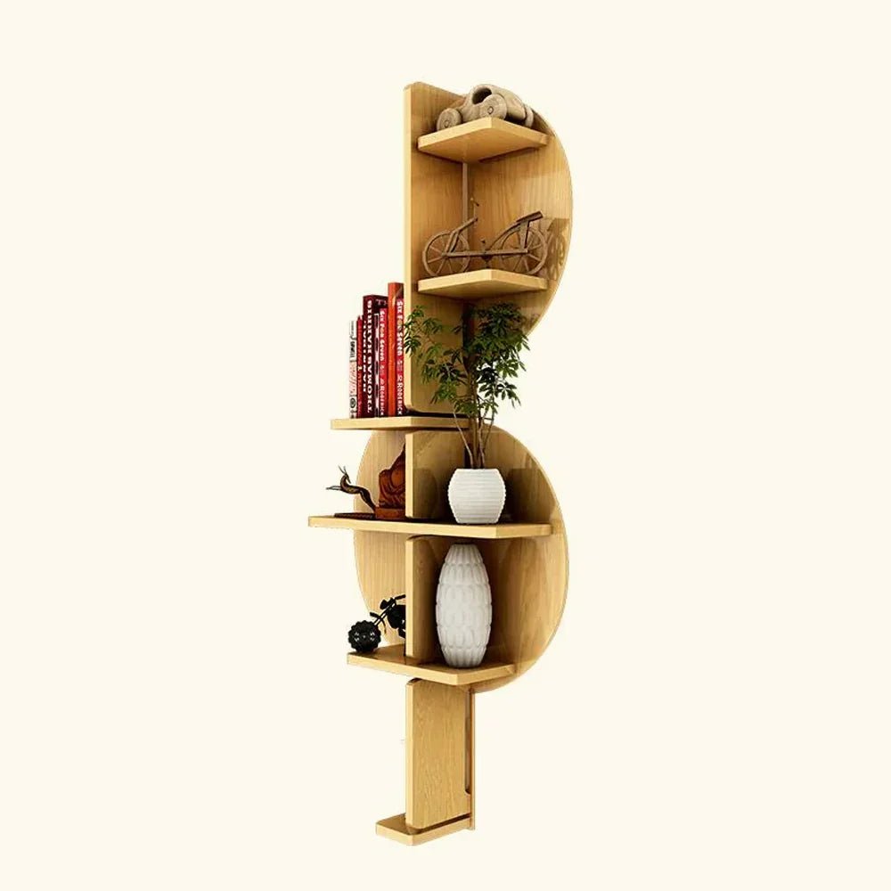 Music Note Backlit Wood Wall Shelf / Book Shelf / Night Light, Light Oak Finish - All India Decor