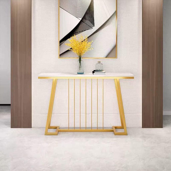 Creative White Marble Top Z Shape Console Table