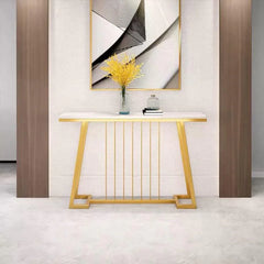 Creative White Marble Top Z Shape Console Table
