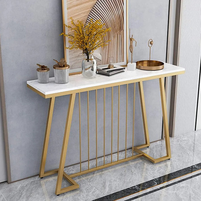 Creative White Marble Top Z Shape Console Table