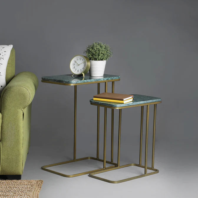 Green Nesting Table Set of 2