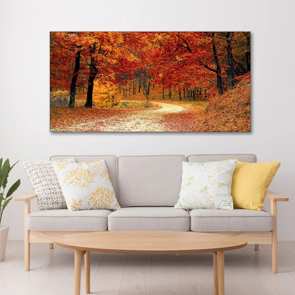 Forest in Autumn Premium Wall Painting - All India Decor