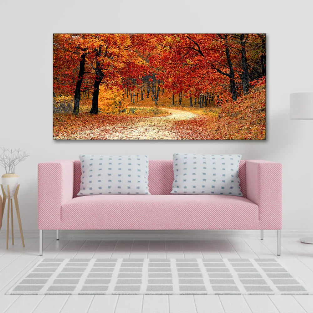 Forest in Autumn Premium Wall Painting - All India Decor