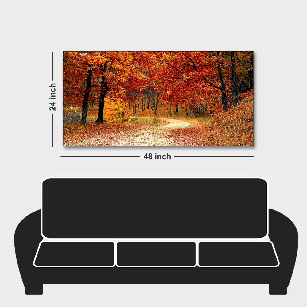 Forest in Autumn Premium Wall Painting - All India Decor