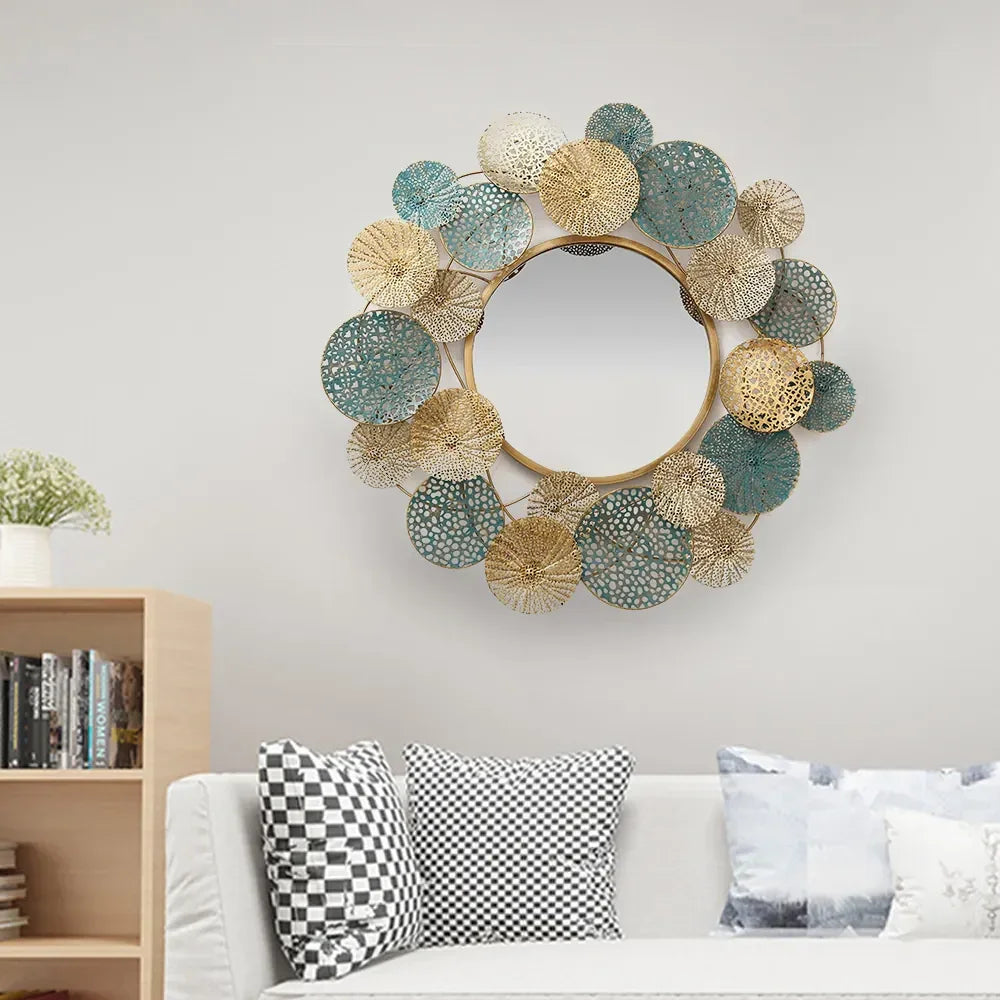 Flower Metal Wall Mirror - All India Decor