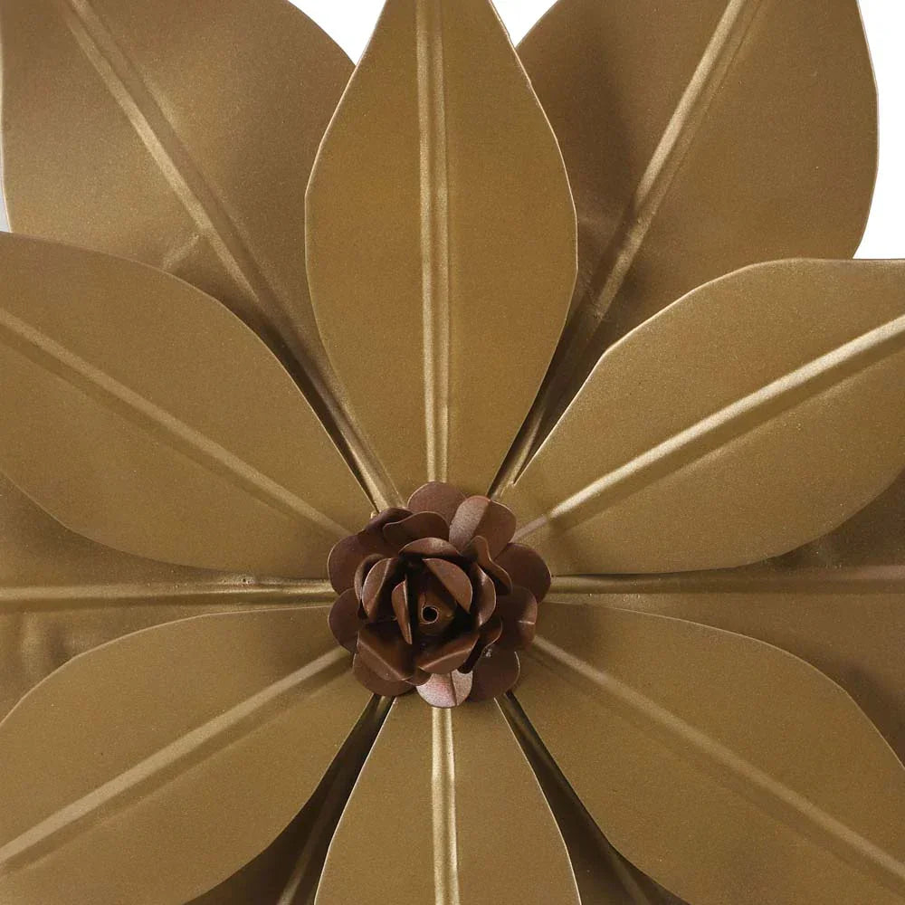 Floral Shape Crafted Decorative Metal Wall Art Set Of 3 - All India Decor