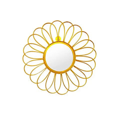 Gold Metal Flower Wall Decor Mirror - All India Decor