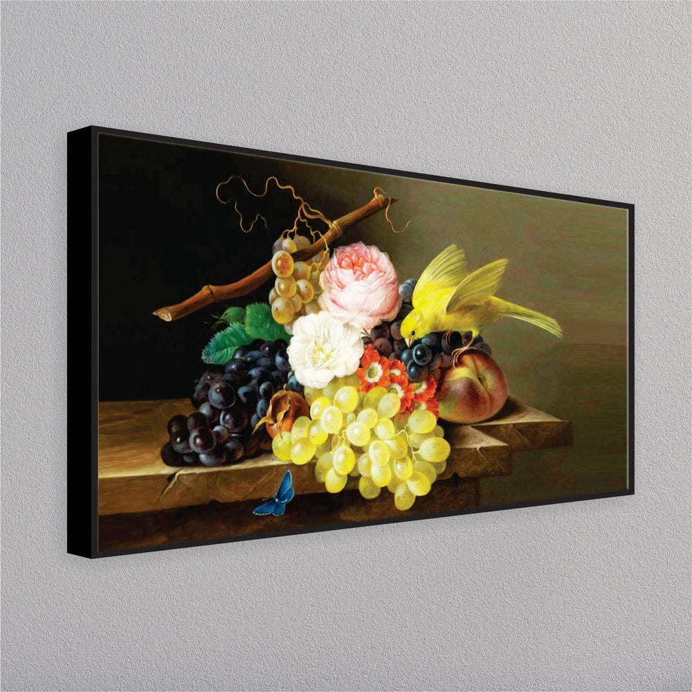 Grapes and antique vase kitchen wall painting - All India Decor