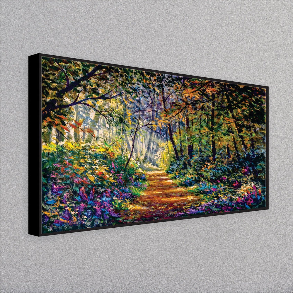 Footpath road in sunlight park alley jungle rural landscape wall painting - All India Decor