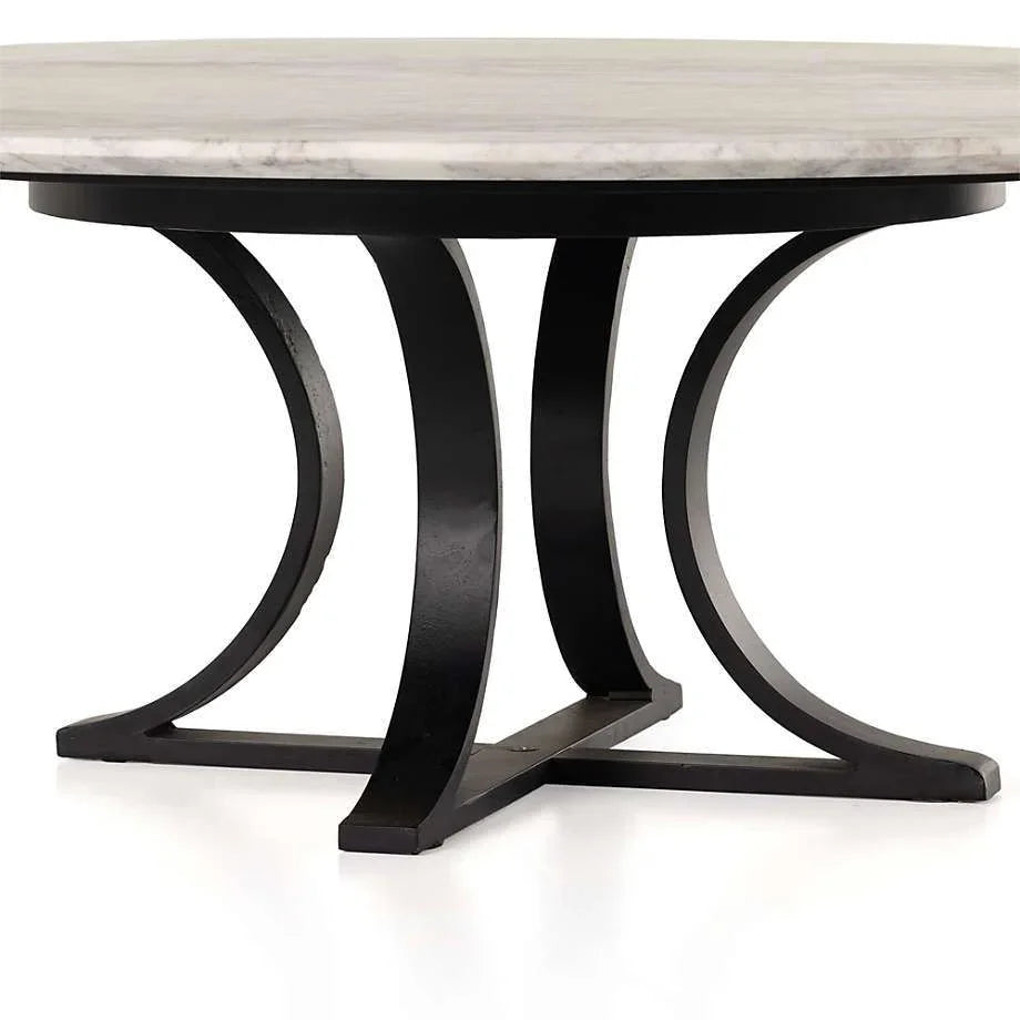 Unique Design White Marble Iron Center Table - All India Decor