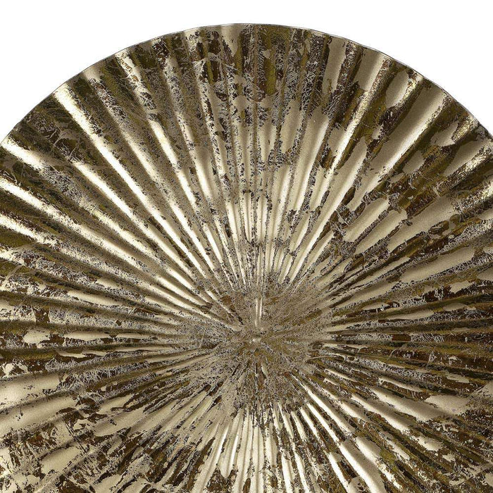 Gold Foil Motif Hammered Metal Decorative Wall Plates Set Of 3