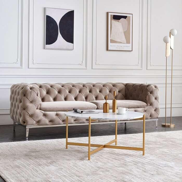Cross Leg Coffee Table Gold - All India Decor