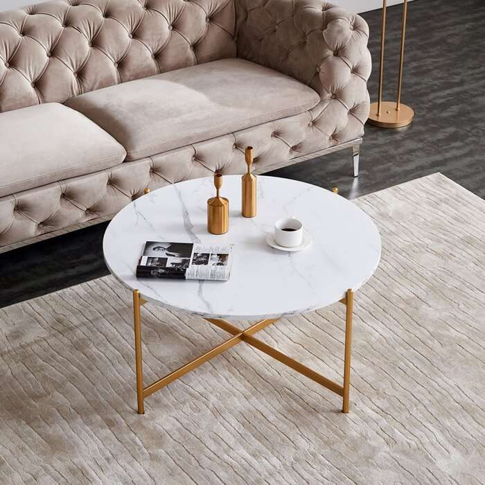 Cross Leg Coffee Table Gold