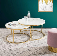 Classic Tethered Metallic Premium Table Set of 2 - All India Decor
