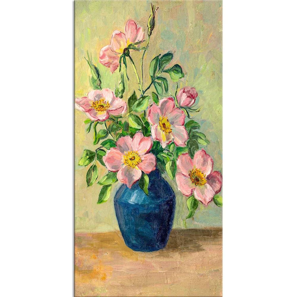Flowers in a Vase Vintage landscape canvas painting - All India Decor