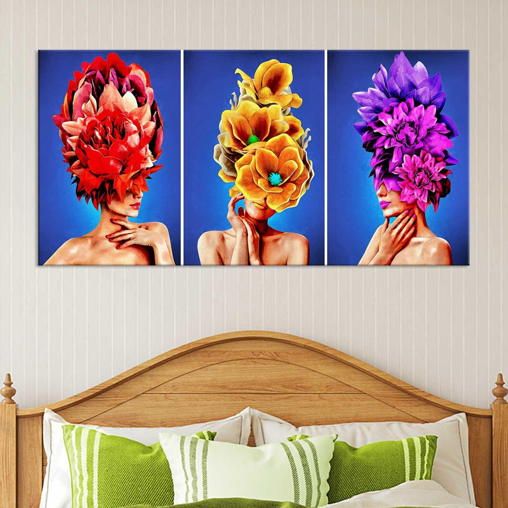 Flower on the Head Wall Painting - All India Decor