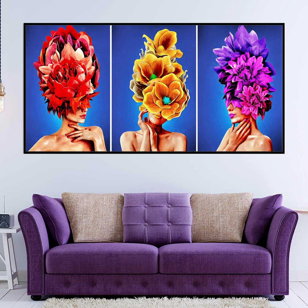 Flower on the Head Wall Painting - All India Decor