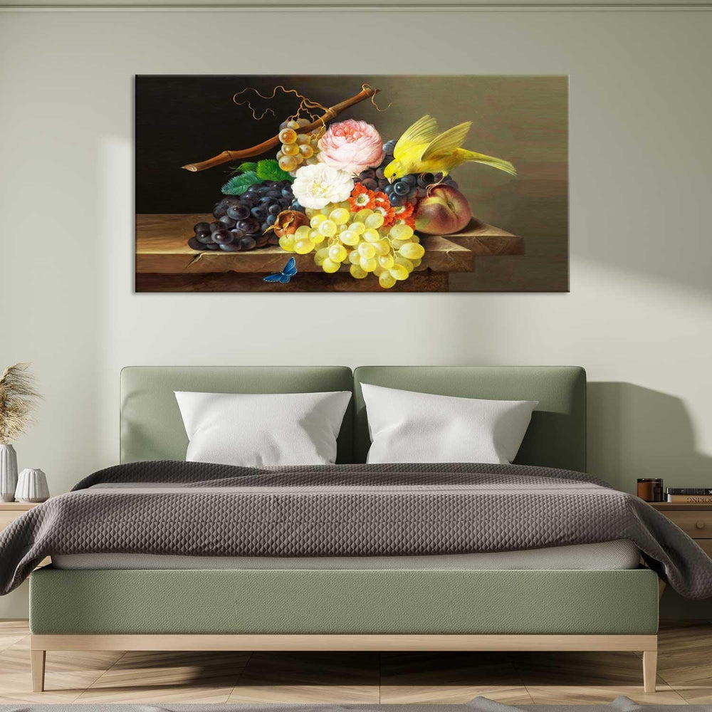 Grapes and antique vase kitchen wall painting - All India Decor