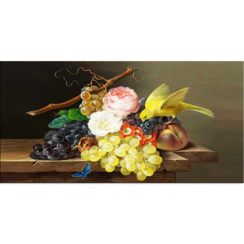 Grapes and antique vase kitchen wall painting - All India Decor