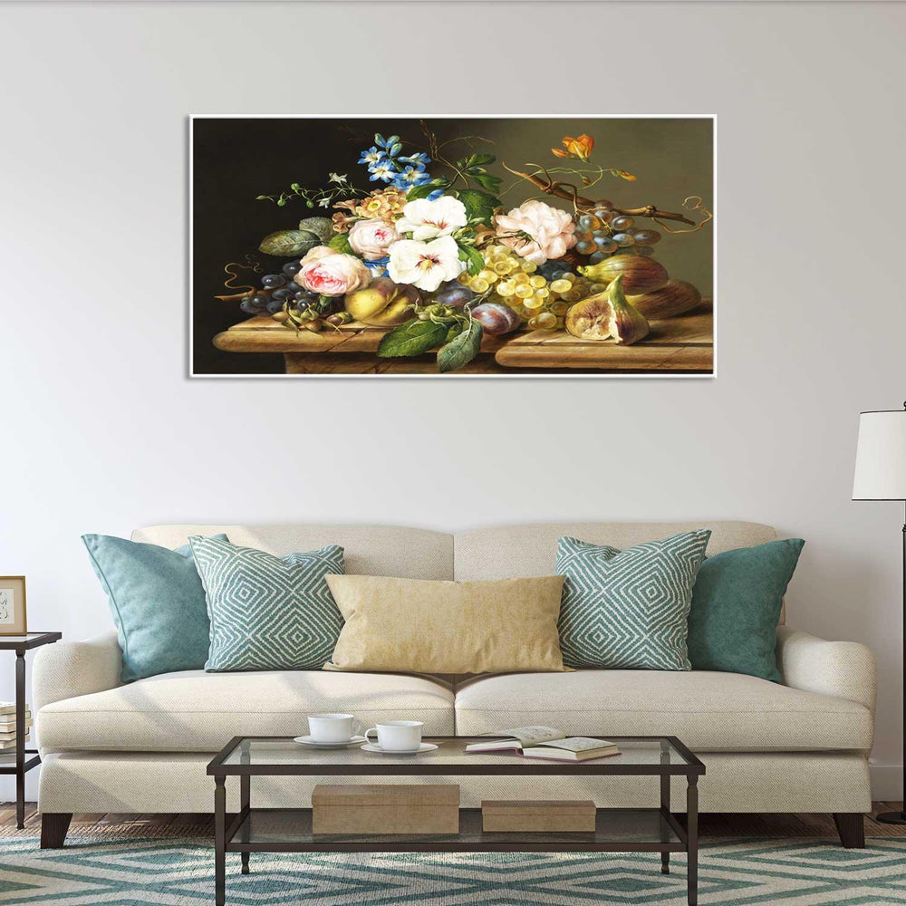 Grapes and antique vase kitchen wall painting - All India Decor