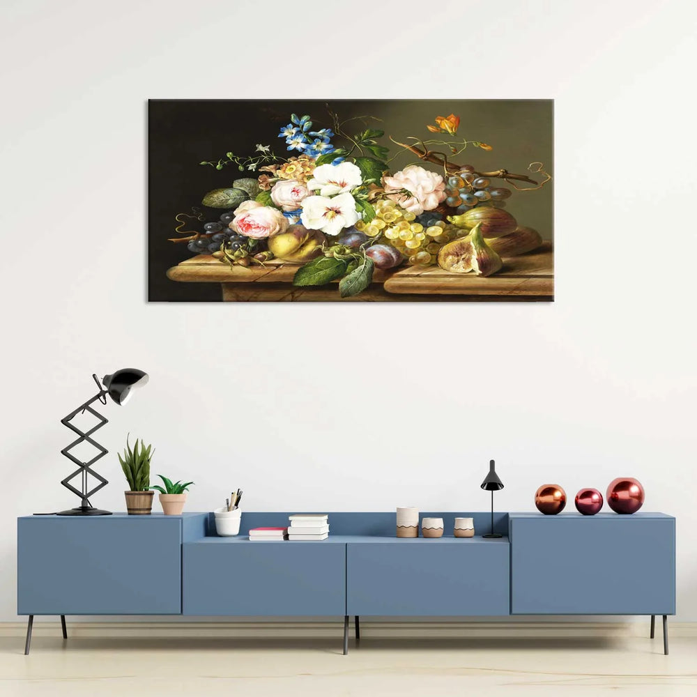 Grapes and antique vase kitchen wall painting - All India Decor