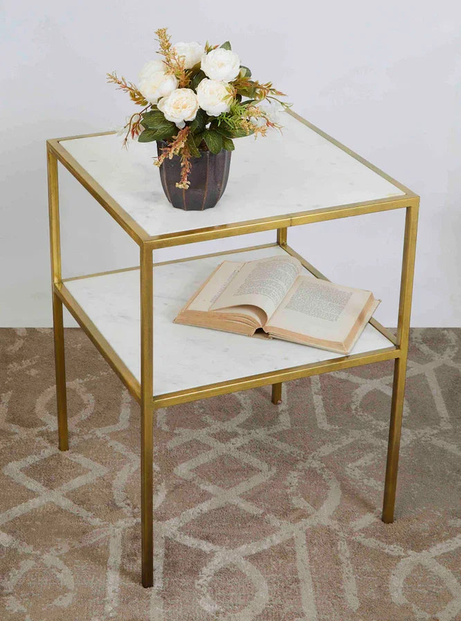 Gold Dual Side Table - All India Decor