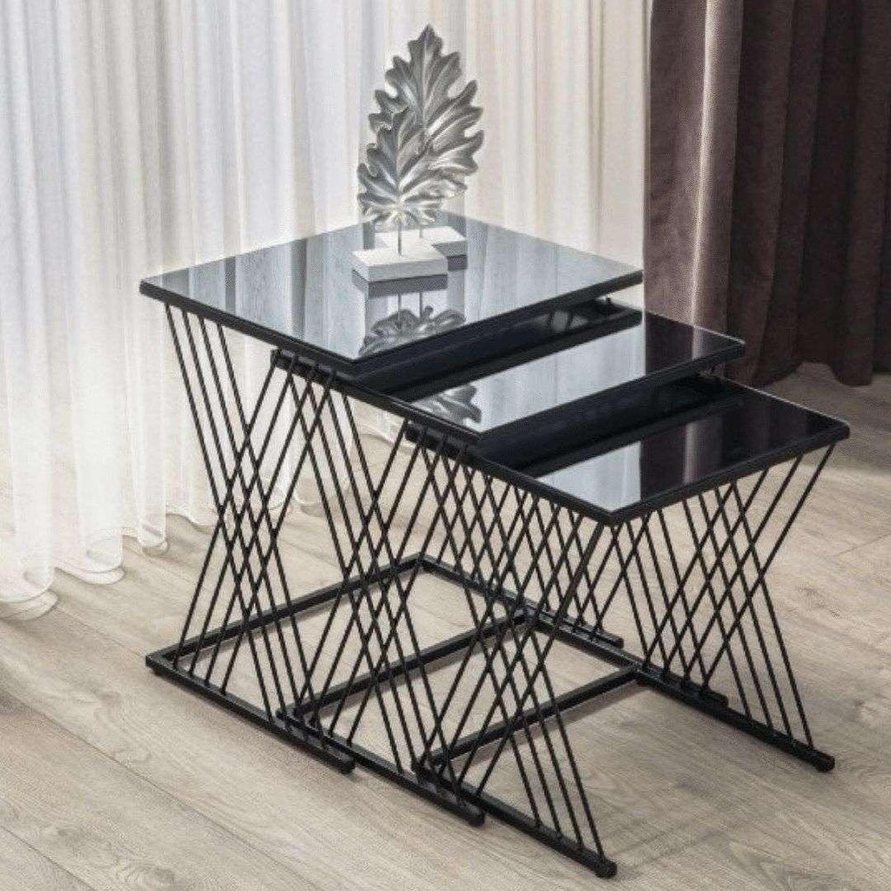 Black Wire Nesting Tables (Set of 3) - All India Decor