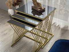 Gold Wire Nesting Tables (Set of 3) - All India Decor