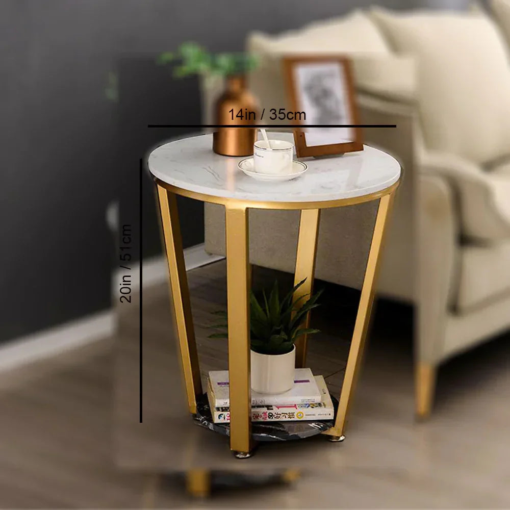 Premium Golden Tapered Coffee Table - All India Decor