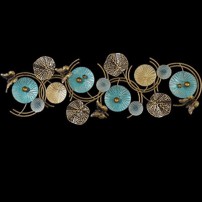 Golden Teal Metal Wall Art - All India Decor