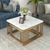 Square Tethered Metallic Table Set of 2