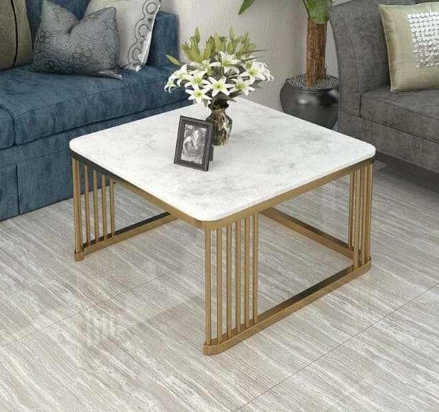Square Tethered Metallic Table Set of 2 - All India Decor
