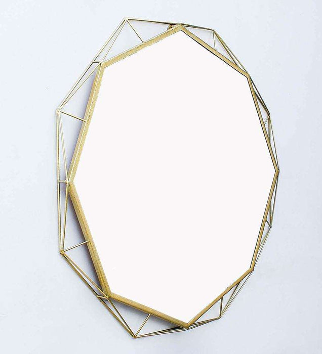 Abstract wall mirror in golden colour