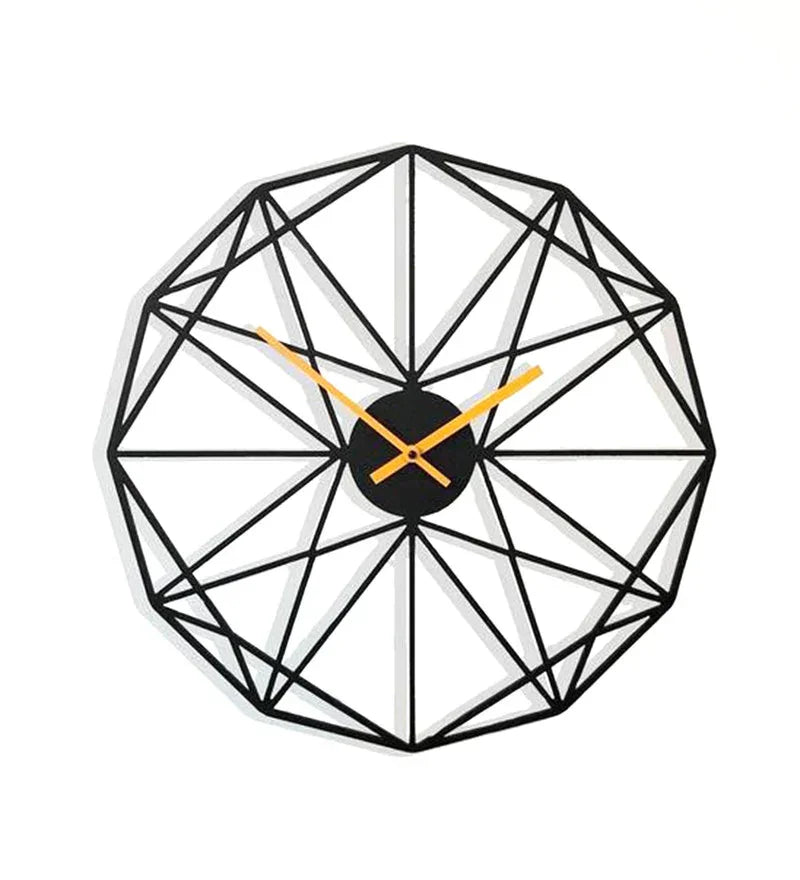 Black Metal Analog Wall Clock 24 inches - All India Decor