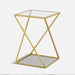 Golden Zig Zag Pattern Metal Side Table - All India Decor