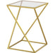 Golden Zig Zag Pattern Metal Side Table - All India Decor