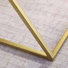 Golden Zig Zag Pattern Metal Side Table - All India Decor