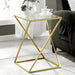 Golden Zig Zag Pattern Metal Side Table - All India Decor