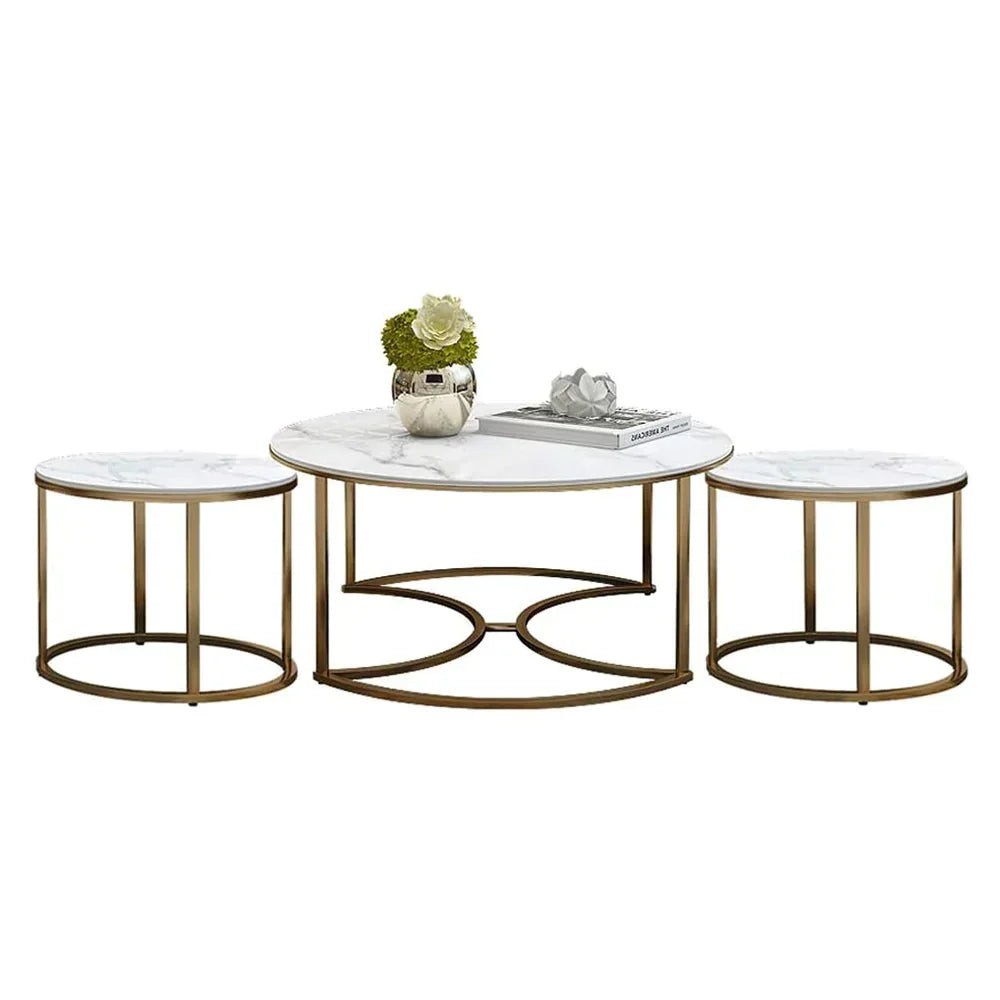 Trio Golden Nesting Tables Set of 3 - All India Decor