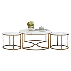 Trio Golden Nesting Tables Set of 3 - All India Decor