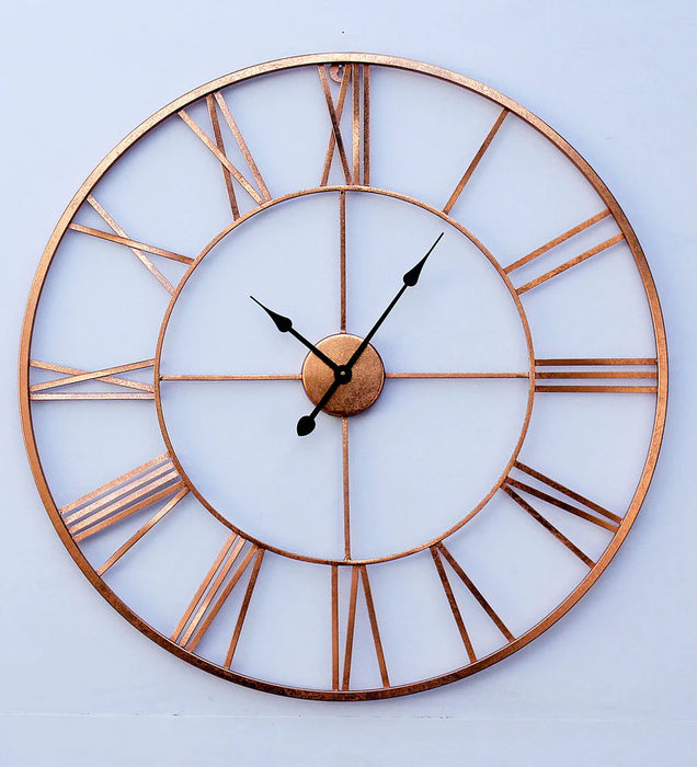 Copper Finish Metal 30 Inches Wall Clock