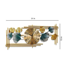 Creative Luxury Decoration Multicolor Leaf Design Metal Wall Clock - All India Decor