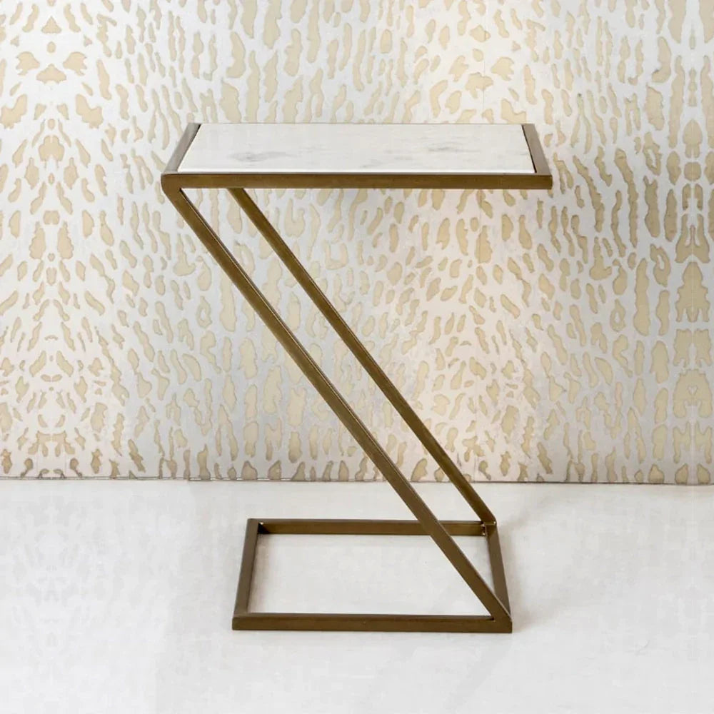 Slanting Chic Premium Metal Side Table - All India Decor